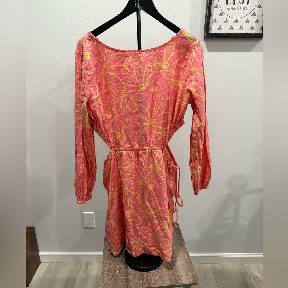 Universal Thread Pink and Yellow Floral Long Sleeve Dress